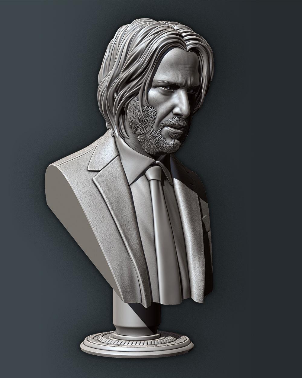 基努里维斯 胸雕3D打印模型