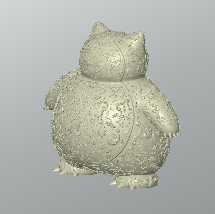 精灵宝可梦 卡比兽（带花纹）3D打印模型