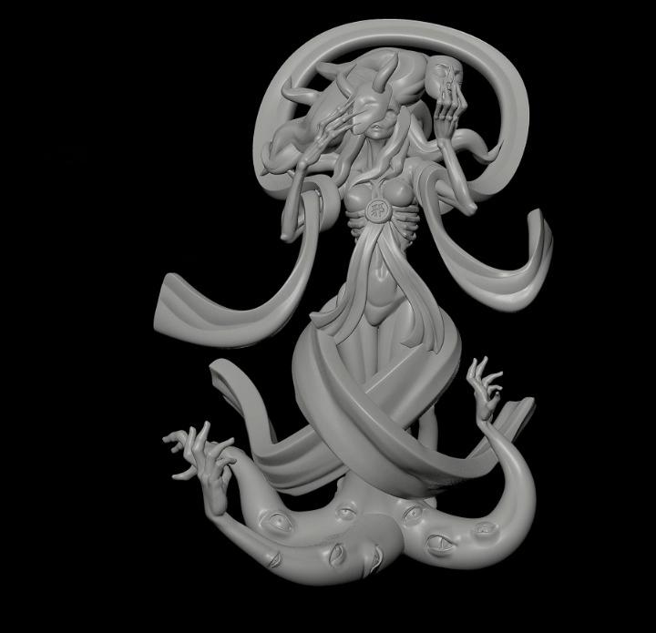 中国神话-西游记-白骨精3D打印模型