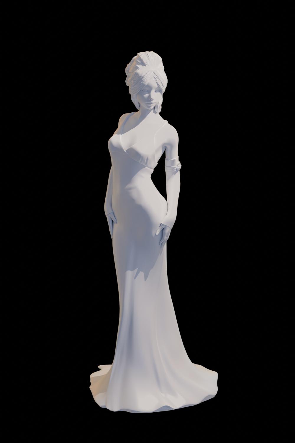 女人长裙雕像3D打印模型