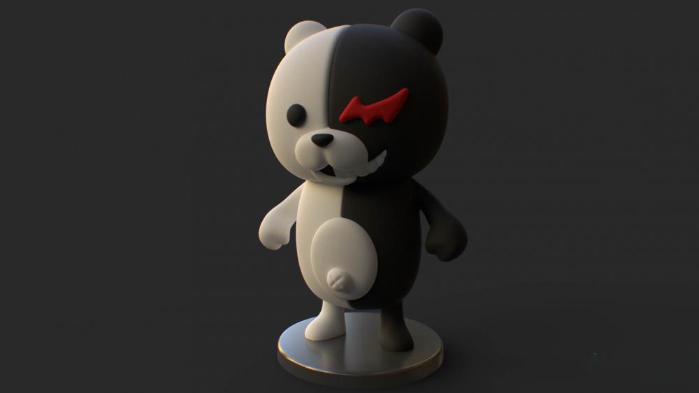 黑白熊3D打印模型