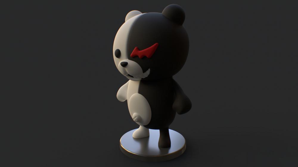 黑白熊3D打印模型