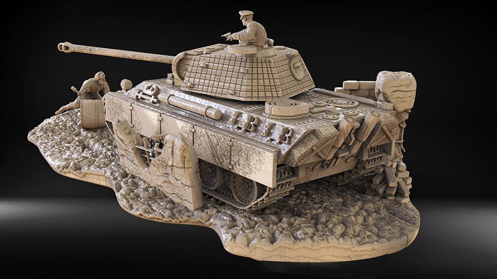 黑豹坦克的最后一战3D打印模型