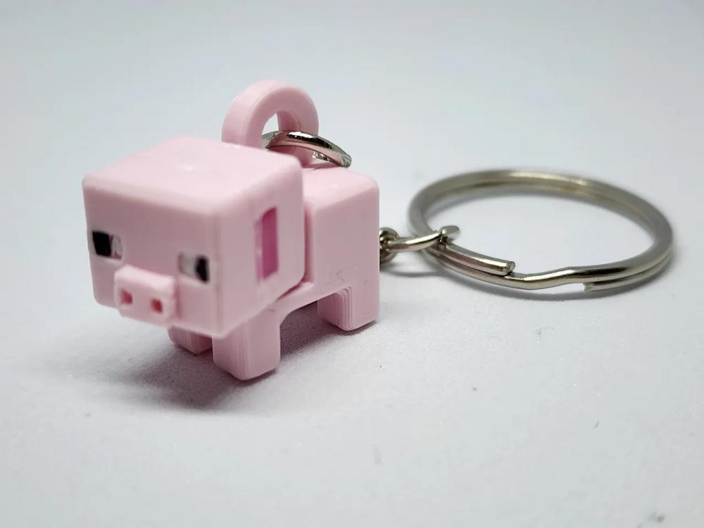 Minecraft 猪迷钥匙扣3D打印模型