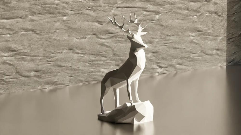 几何鹿3D打印模型