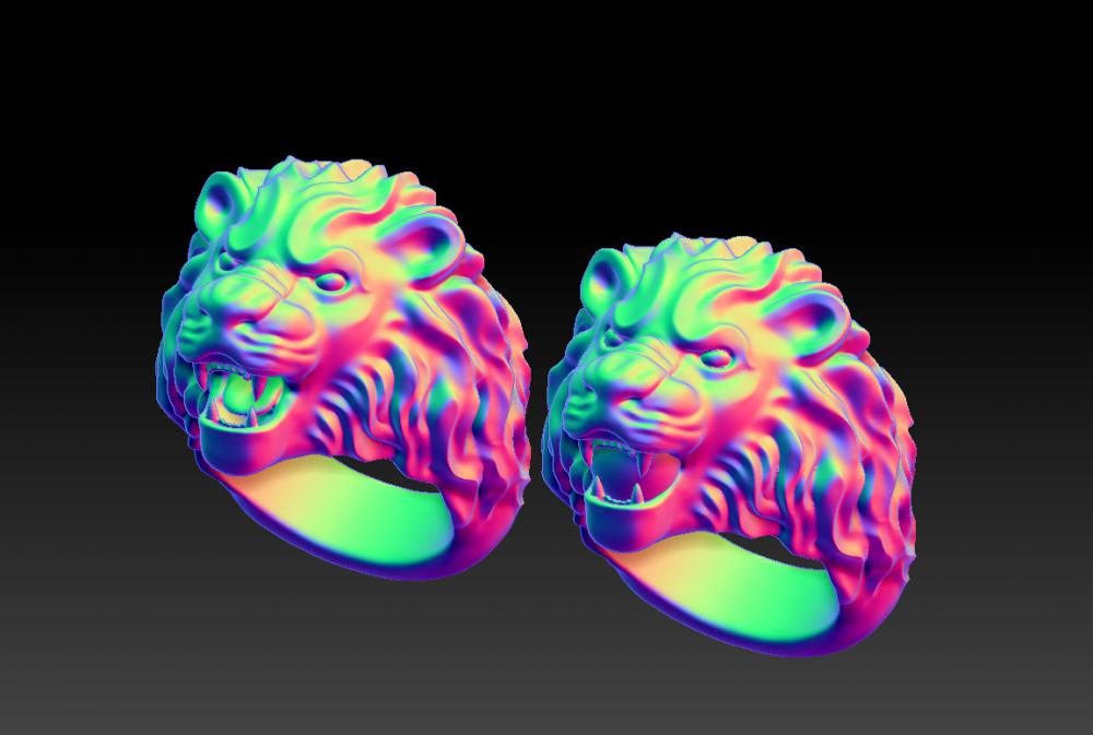 狮头戒指1-23D打印模型