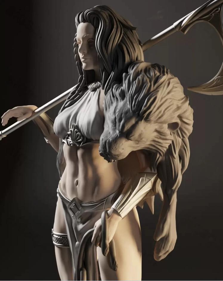 斧头神话女战士3D打印模型