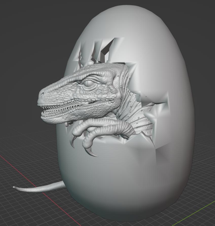 查干诺尔龙恐龙蛋3D打印模型