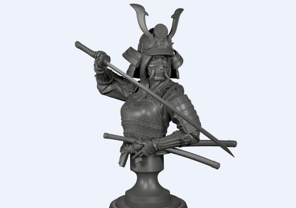女武士胸像3D打印模型