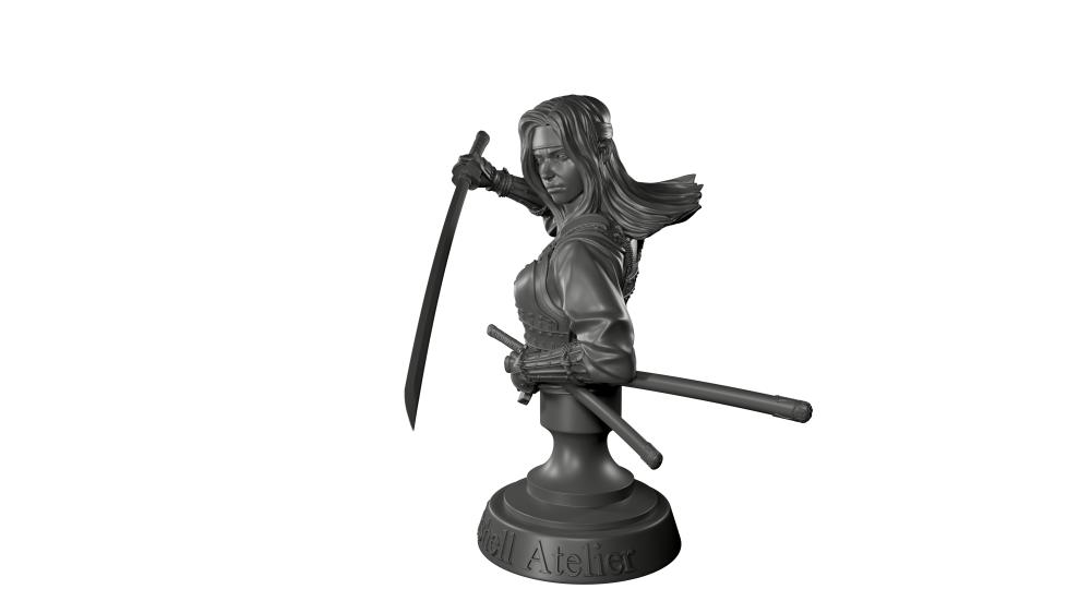 女武士胸像3D打印模型