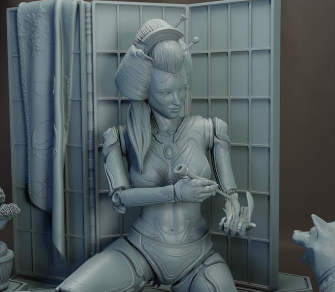 艺妓机器人3D打印模型