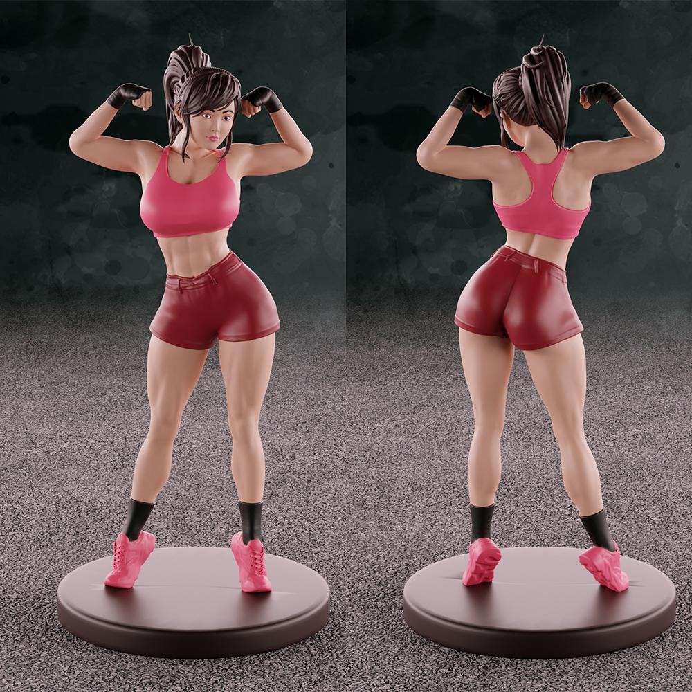 拳击手女孩3D打印模型