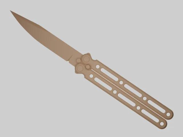 蝴蝶刀3D打印模型