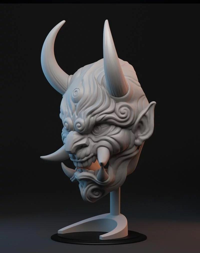 恶鬼面具 胸雕 头像3D打印模型