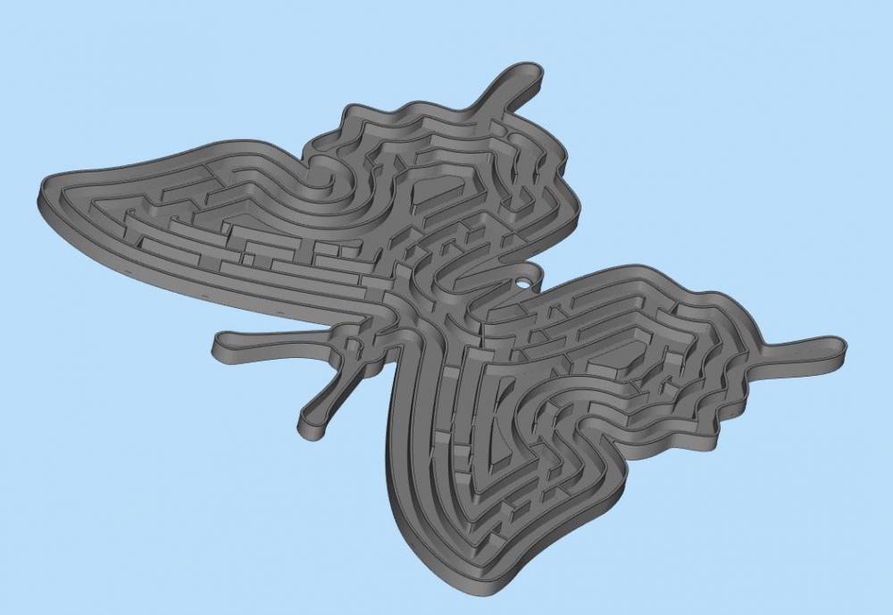 蝴蝶弹珠迷宫（玩具012）3D打印模型
