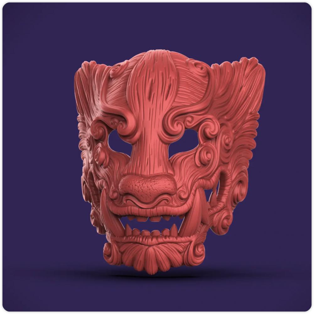 老虎面具3D打印模型