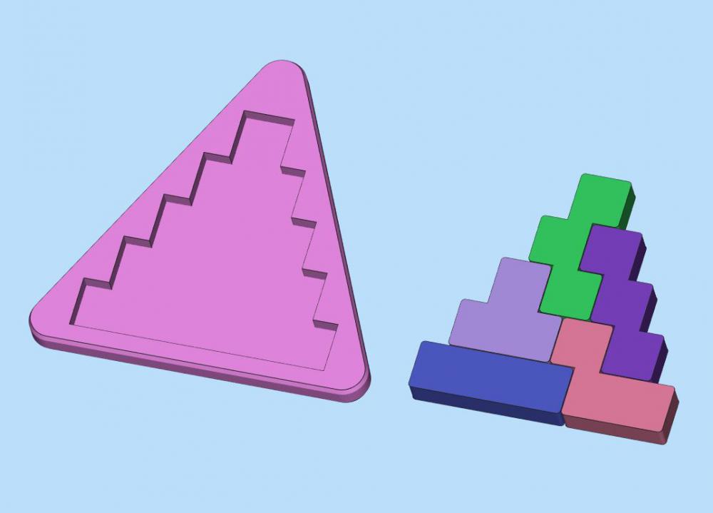 小金字塔 拼图（玩具026）3D打印模型