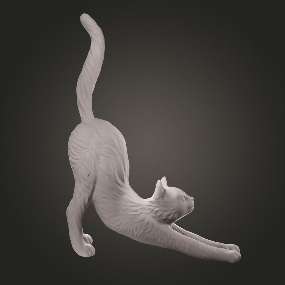 伸懒腰的猫 3D打印模型