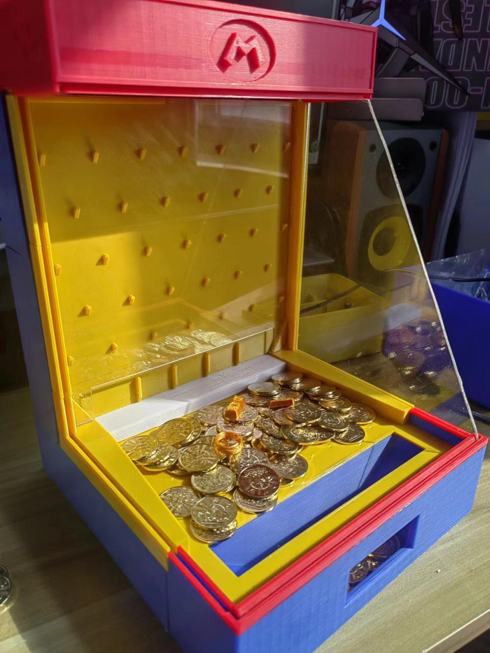 马里奥风格桌面推币机游戏机存钱罐V1.13D打印模型