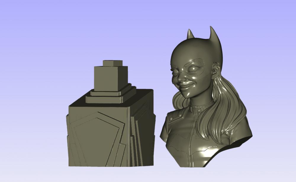 女孩蝙蝠半身像3D打印模型