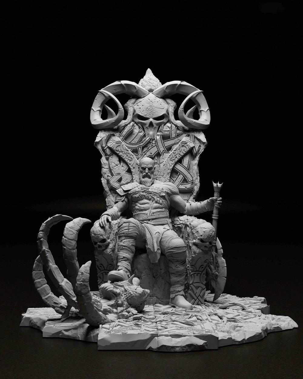 战神奎托斯 王座版3D打印模型