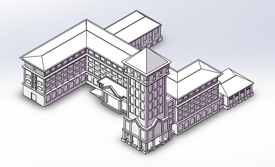 学院楼3D打印模型