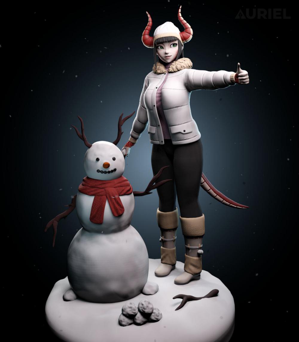 雪人 龙女孩3D打印模型