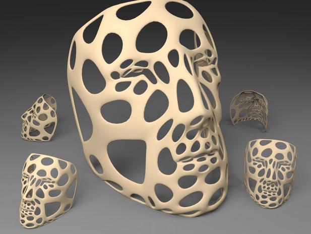 多边形面具3D打印模型