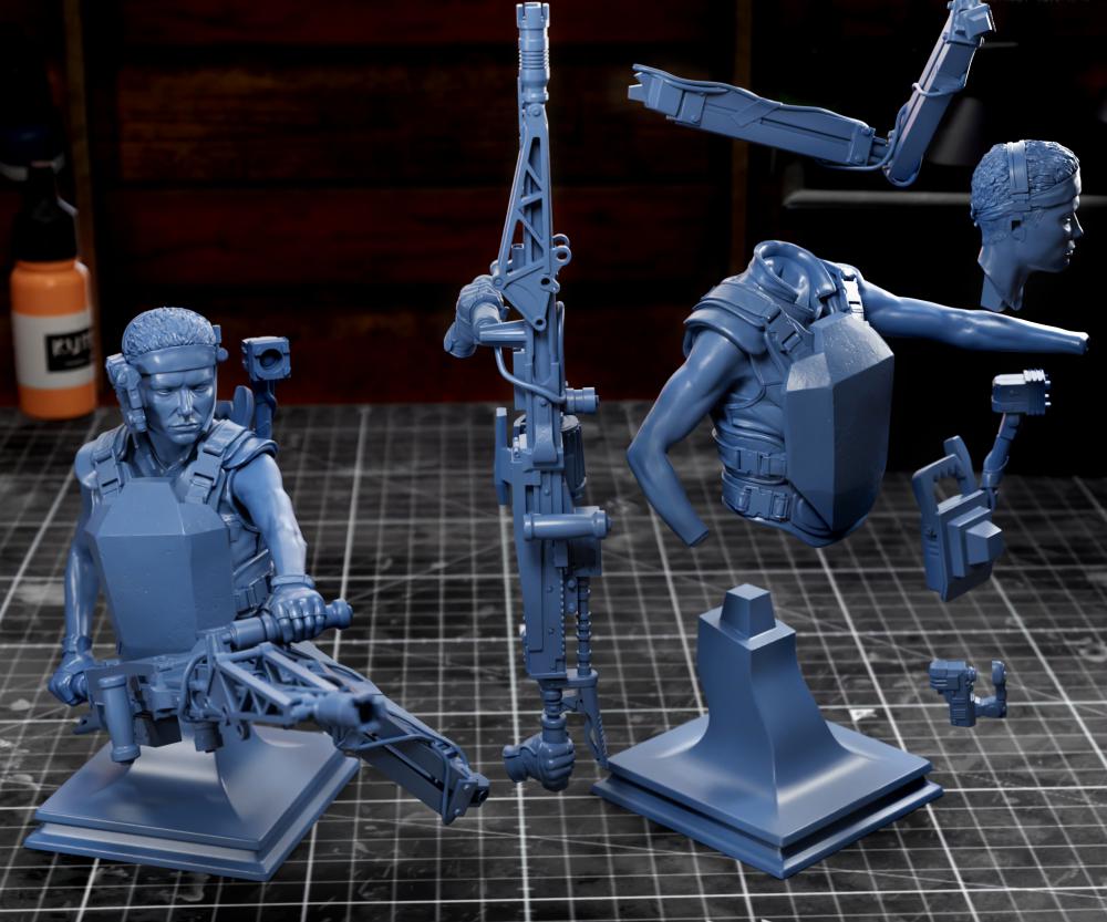 异型 重炮女 人物和半身像3D打印模型