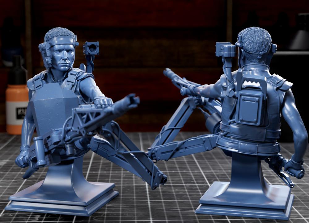 异型 重炮女 人物和半身像3D打印模型