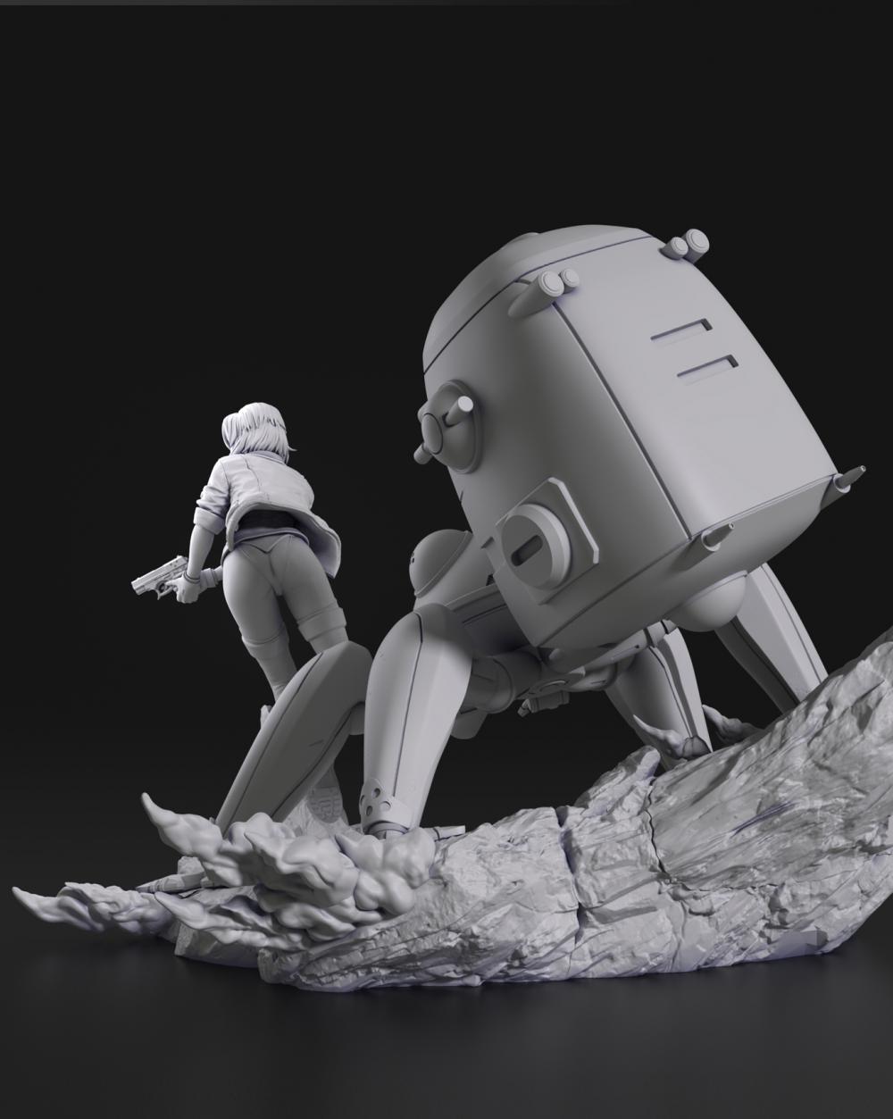 攻壳机动队 草薙素子 多脚战车 素子半身像3D打印模型