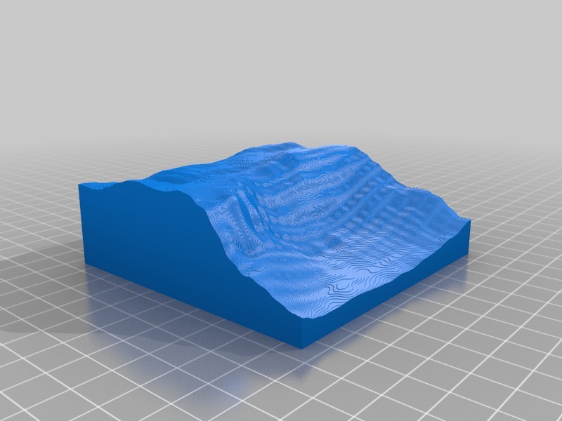 陨石坑地形展示3D打印模型