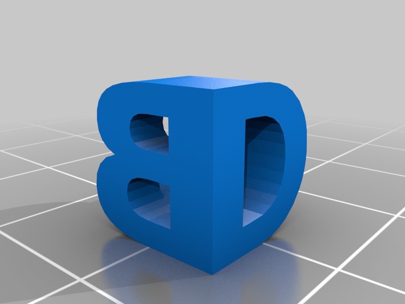 字母的雕塑3D打印模型