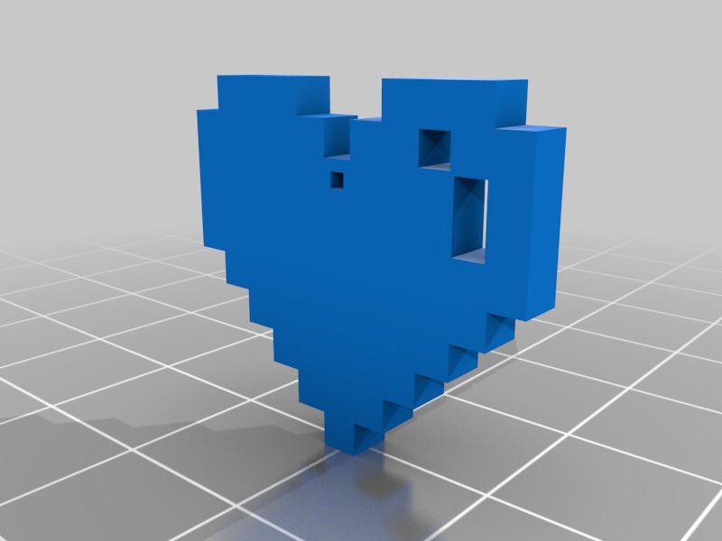 像素爱心3D打印模型