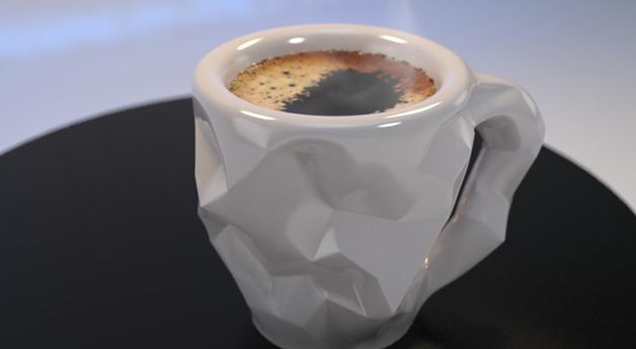 低多边形咖啡杯-温暖的冬日午后，一杯咖啡一段故事等一个人