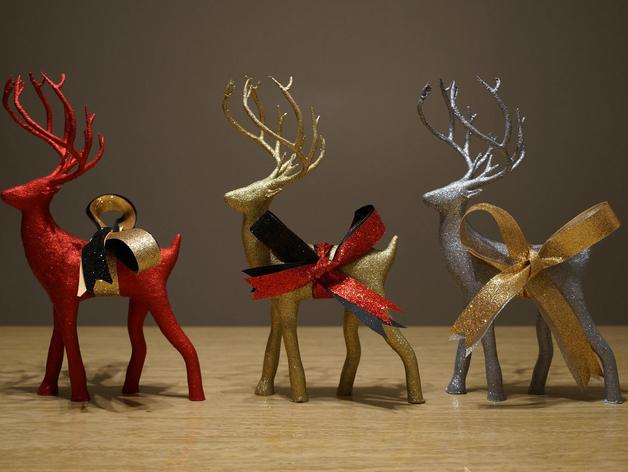 圣诞小鹿-扎上缎带 撒上金粉 圣诞小鹿来送祝福