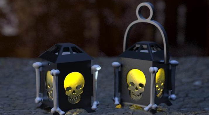 3D打印骷髅灯笼-猎奇设计,神秘骷髅