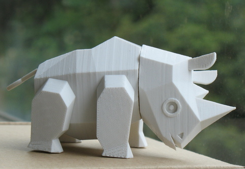 3D打印低多边形犀牛-可动的犀牛