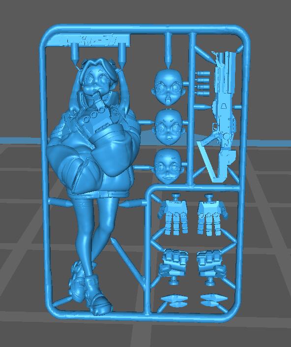 赛博朋克边缘行者瑞贝卡rebecca（拼装版）3D打印模型