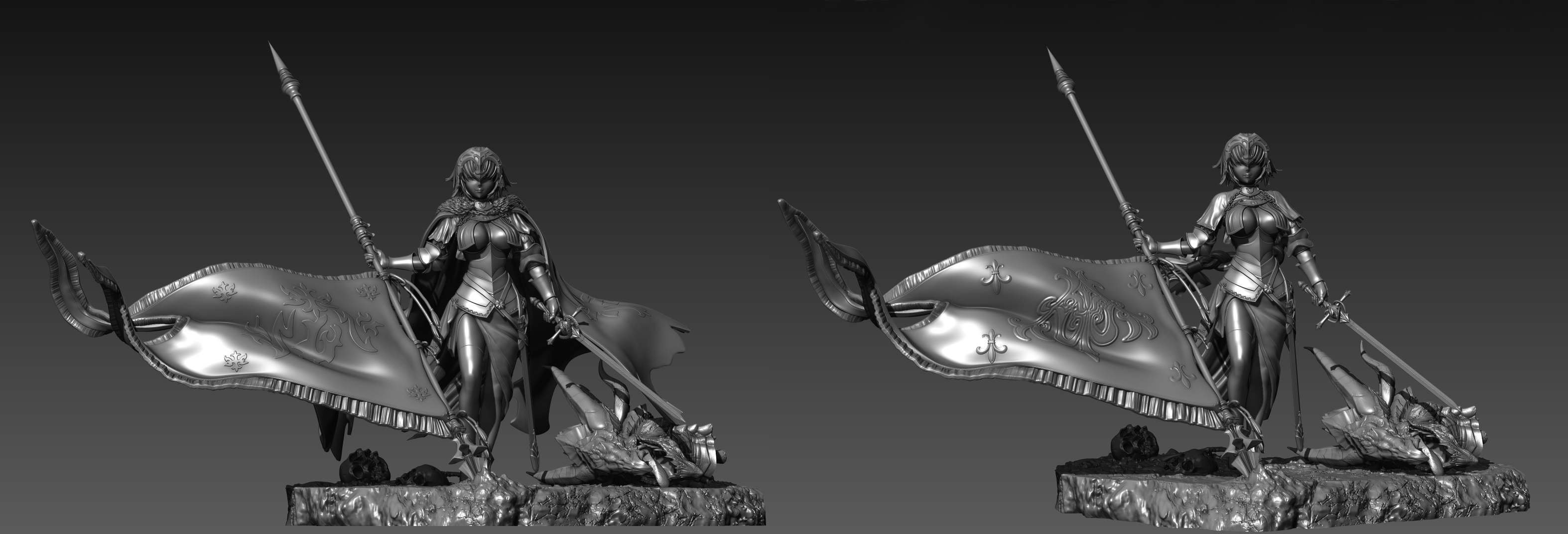 FATE 贞德与龙 （档过大，贞德和龙分开上传）贞德3D打印模型