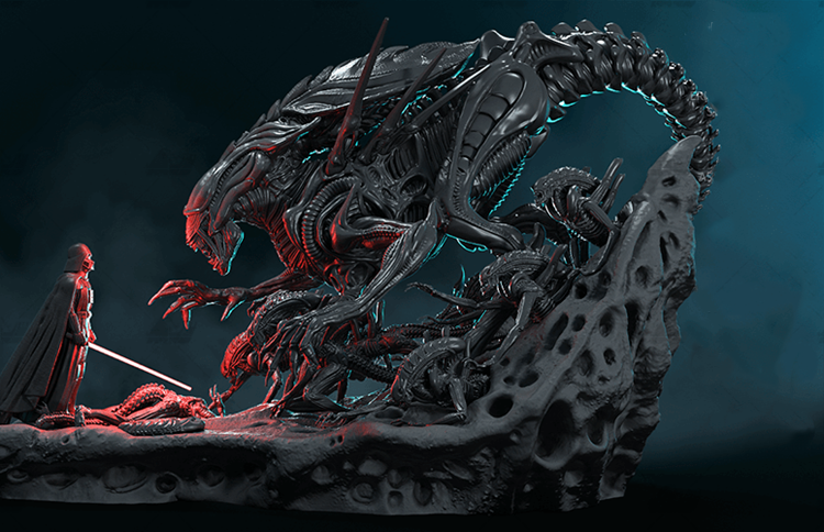 异形母皇大型战斗场景