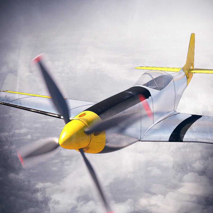 P51野马战斗机3D打印模型