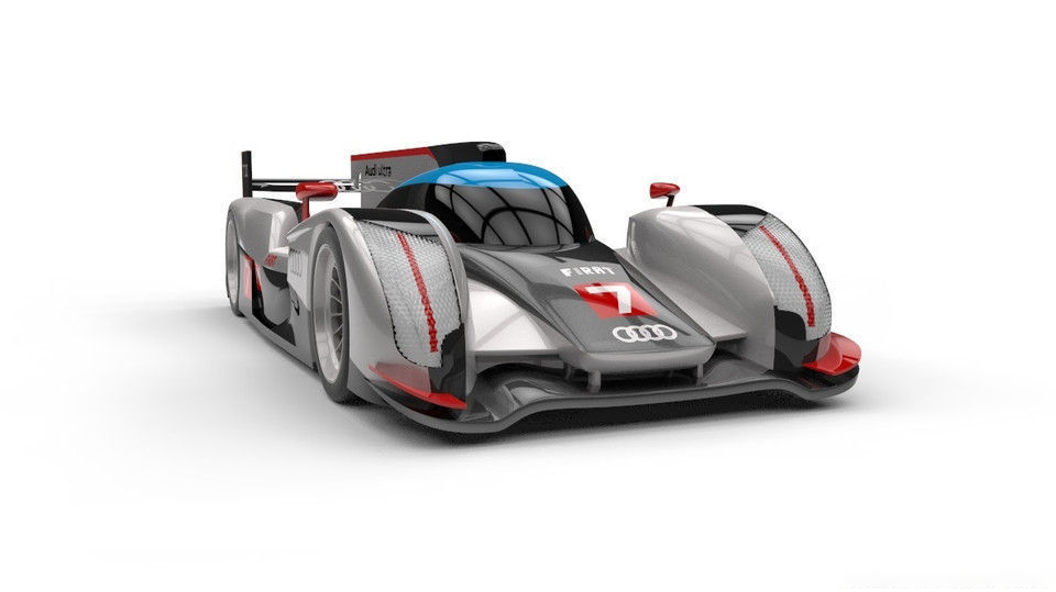 奥迪 R18 跑车模型3D打印模型
