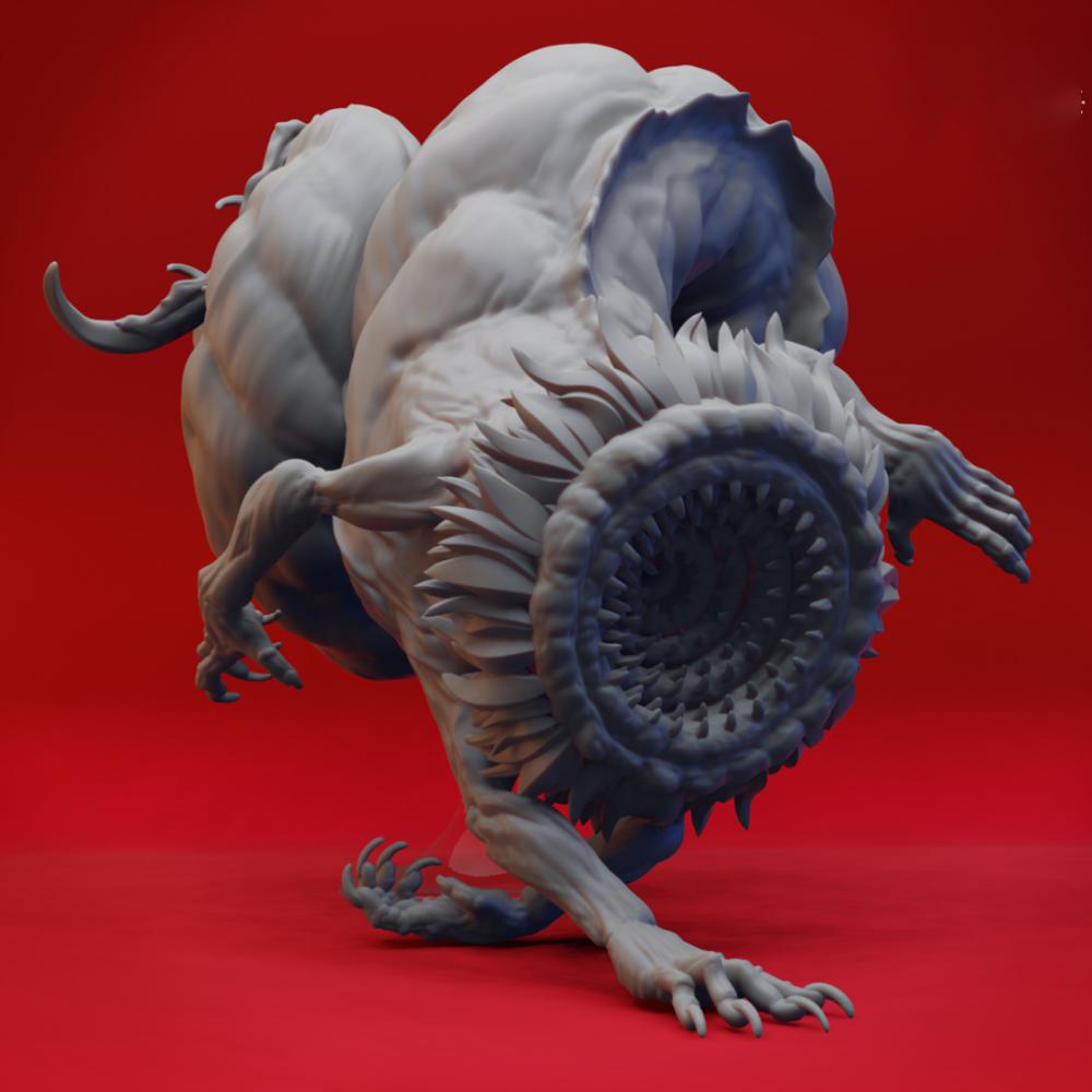 末日变异兽人巨口怪物3D打印模型