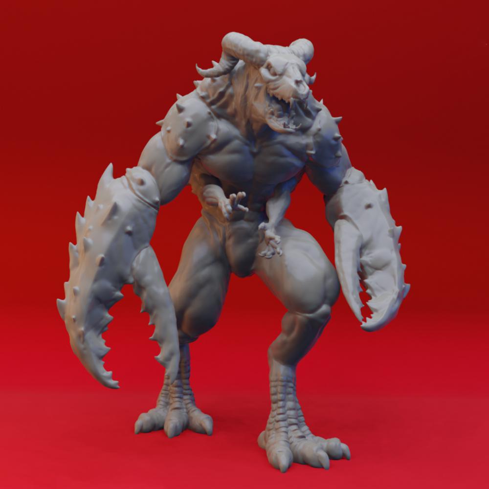 末日变异山羊蟹钳怪物3D打印模型