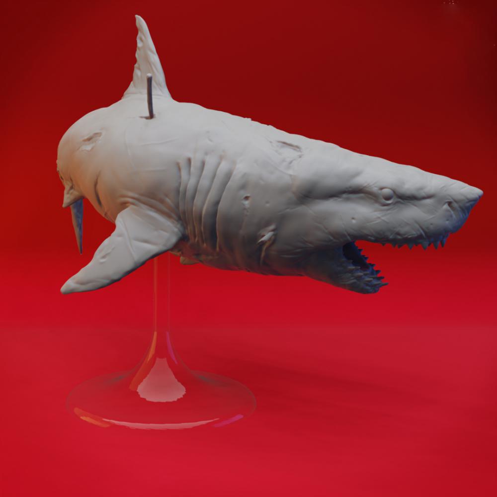 末日变异鲨鱼3D打印模型