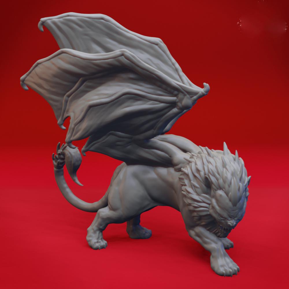 人头狮身蝎尾怪曼提柯尔蝎尾飞狮3D打印模型