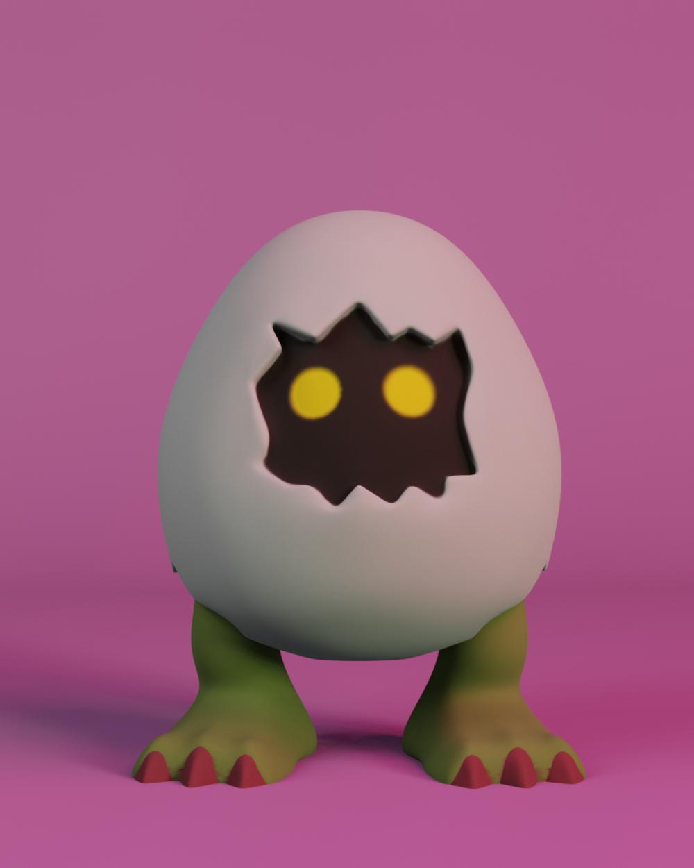 数码宝贝 蛋蛋兽3D打印模型