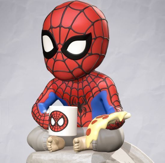 蜘蛛侠 喝水3D打印模型