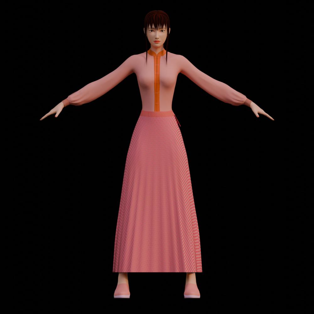 卡通女人3D打印模型